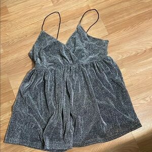 Sparkly Silver Spaghetti Strap Top